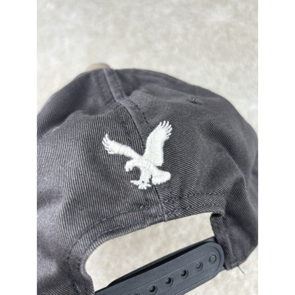 American Eagle Embroidered Logo Causal Grey SnapBack Cap Adjustable - Picture 3 of 7